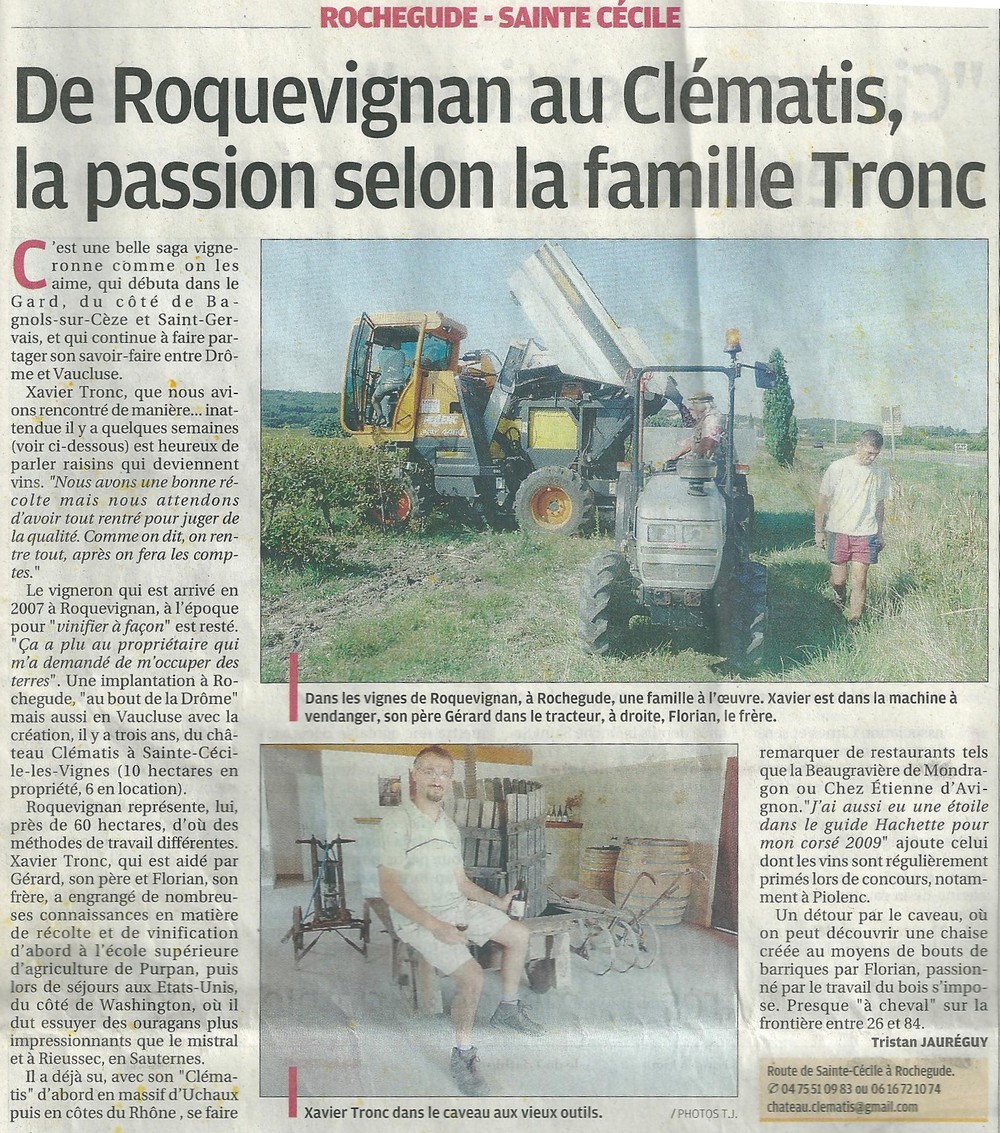 La saga vigneronne